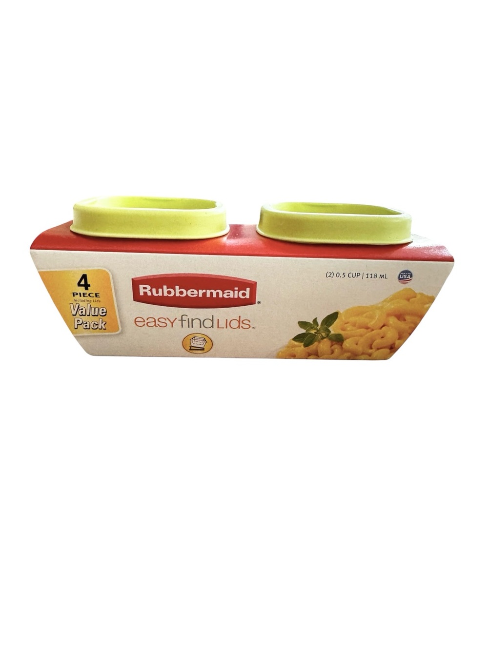 NEW 2 Pack RUBBERMAID Easy Find Lids Food Storage Containers 0.5 Cup Green